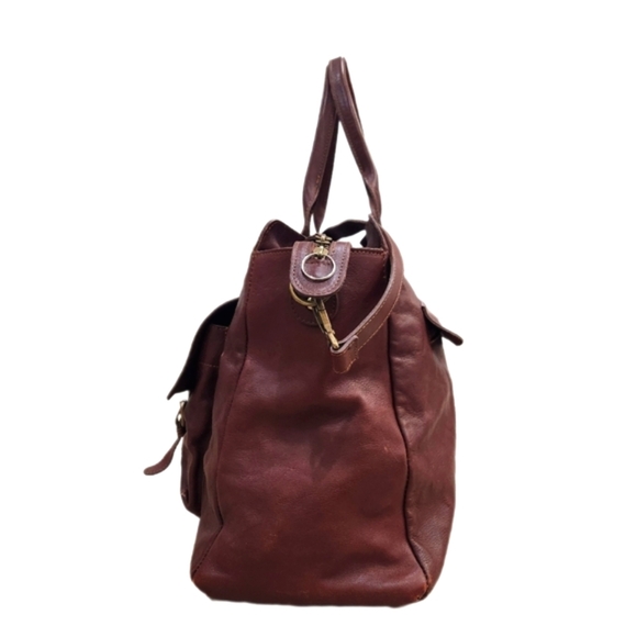 VINTAGE IN-PELL MADE IN ITALY LEATHER Weekender Travel Bag Brown, Women/Mens OS - Picture 3 of 11